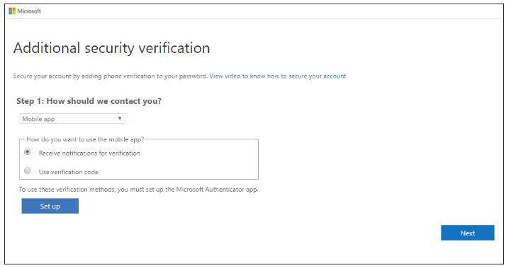 Set up the Microsoft Authenticator app to send notifications