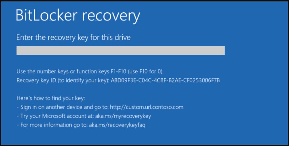 Find your BitLocker Recovery Key