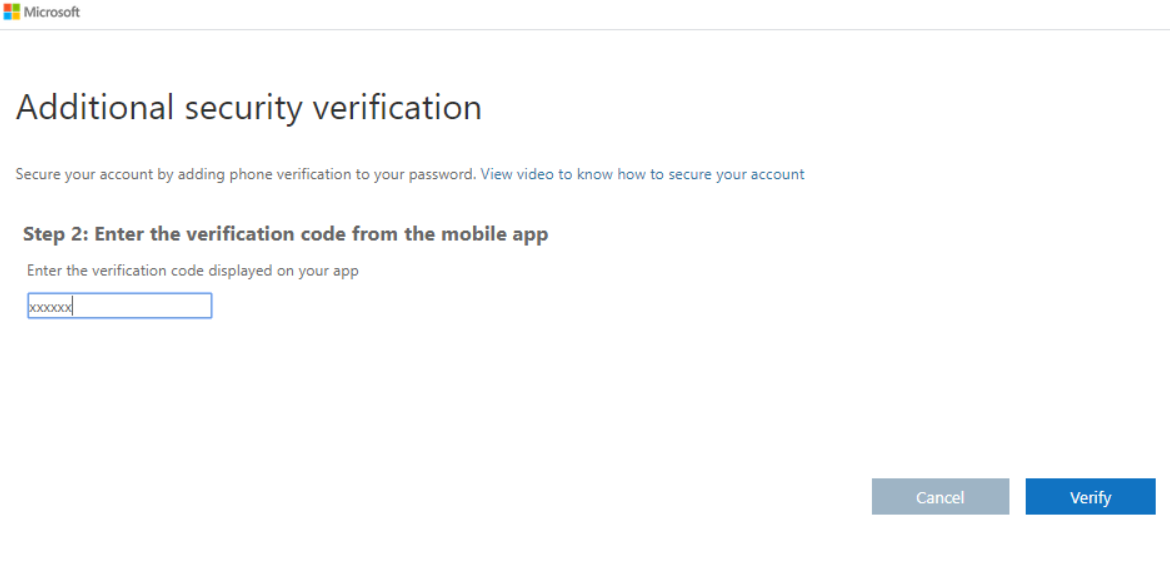 Additional security verification