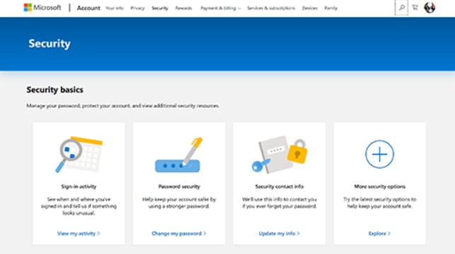 Microsoft account security