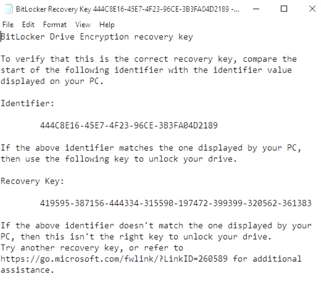 bitlocker recovery key generator